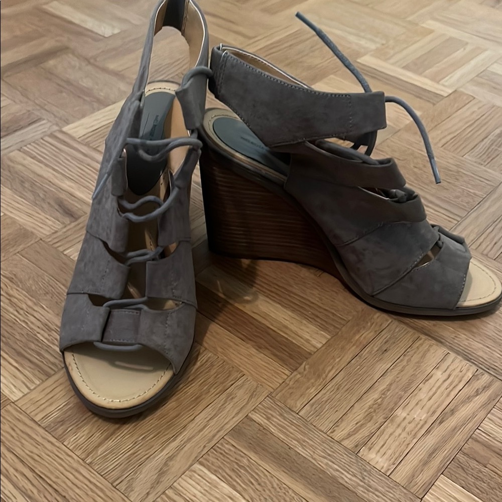 Stylish Gray Wedge Sandals